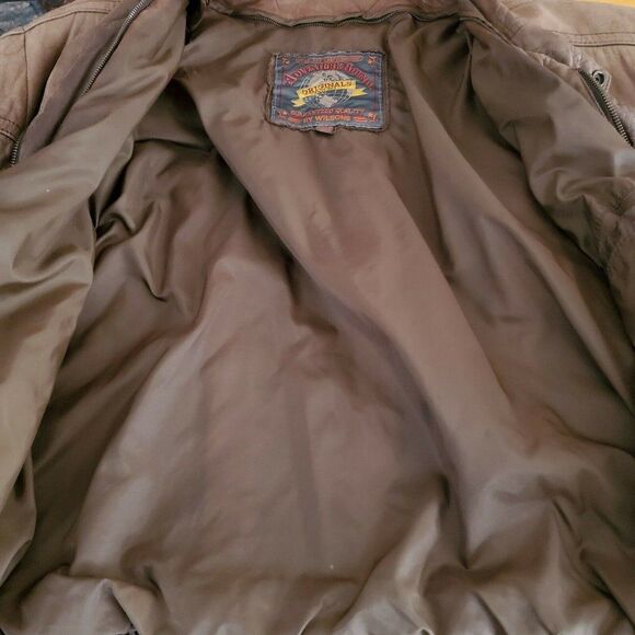 Vintage Wilson Adventure Bound Brown Leather Jacket Coat Bomber Aviator Large L - Picture 12 of 12